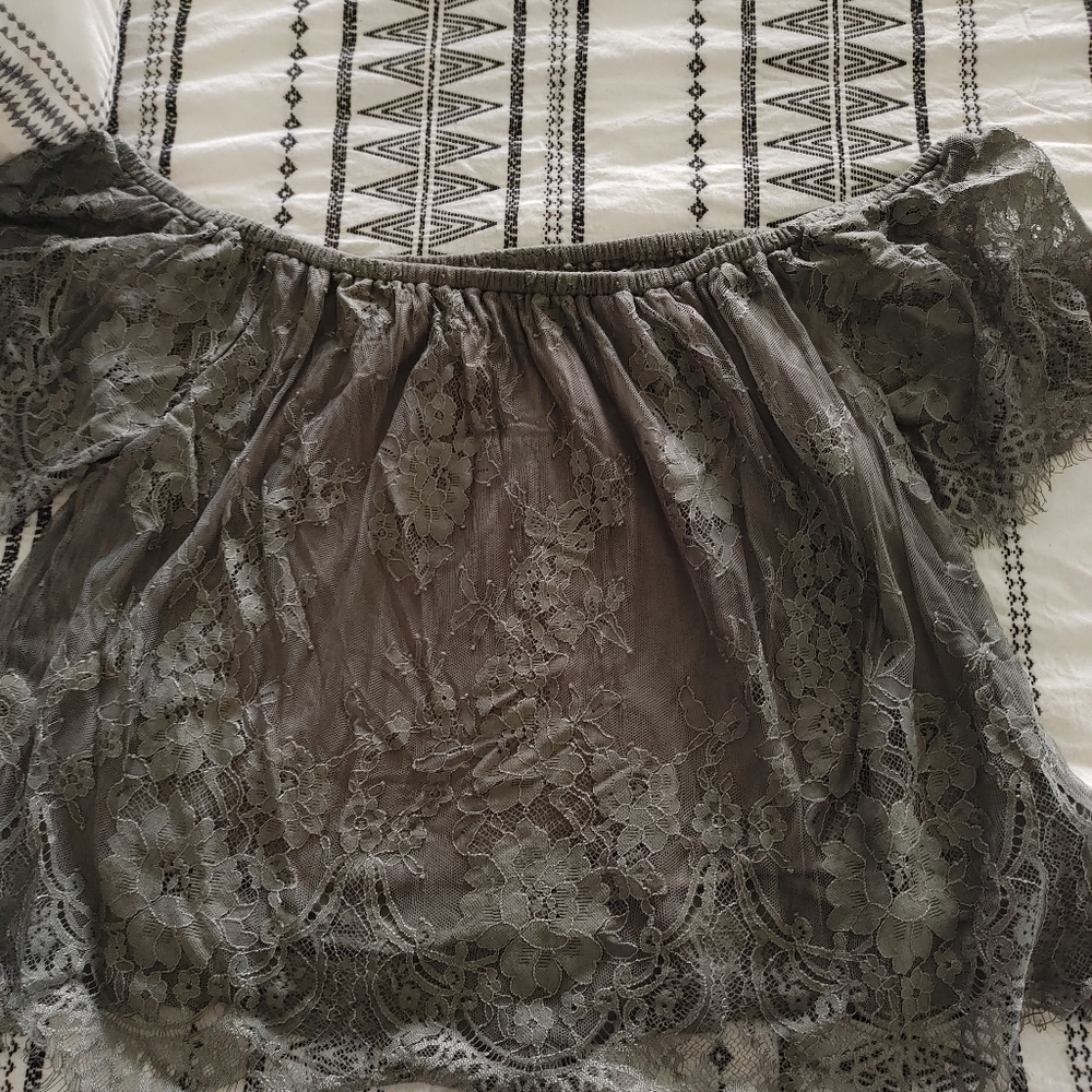 American Eagle Off the Shoulder Lace Top